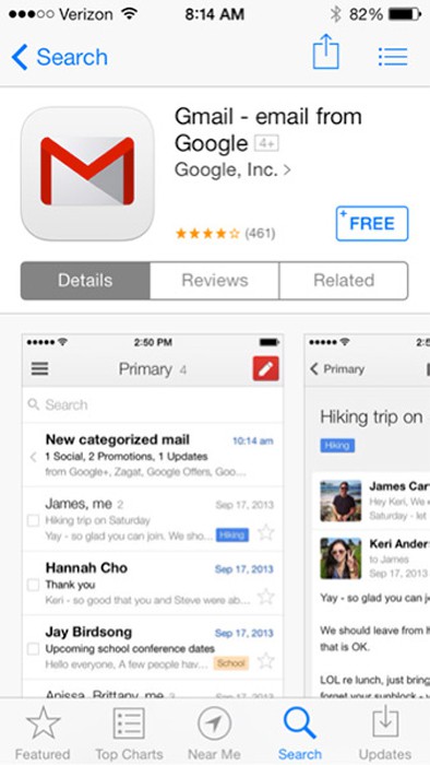 Download Gmail trên cửa hàng Playstore