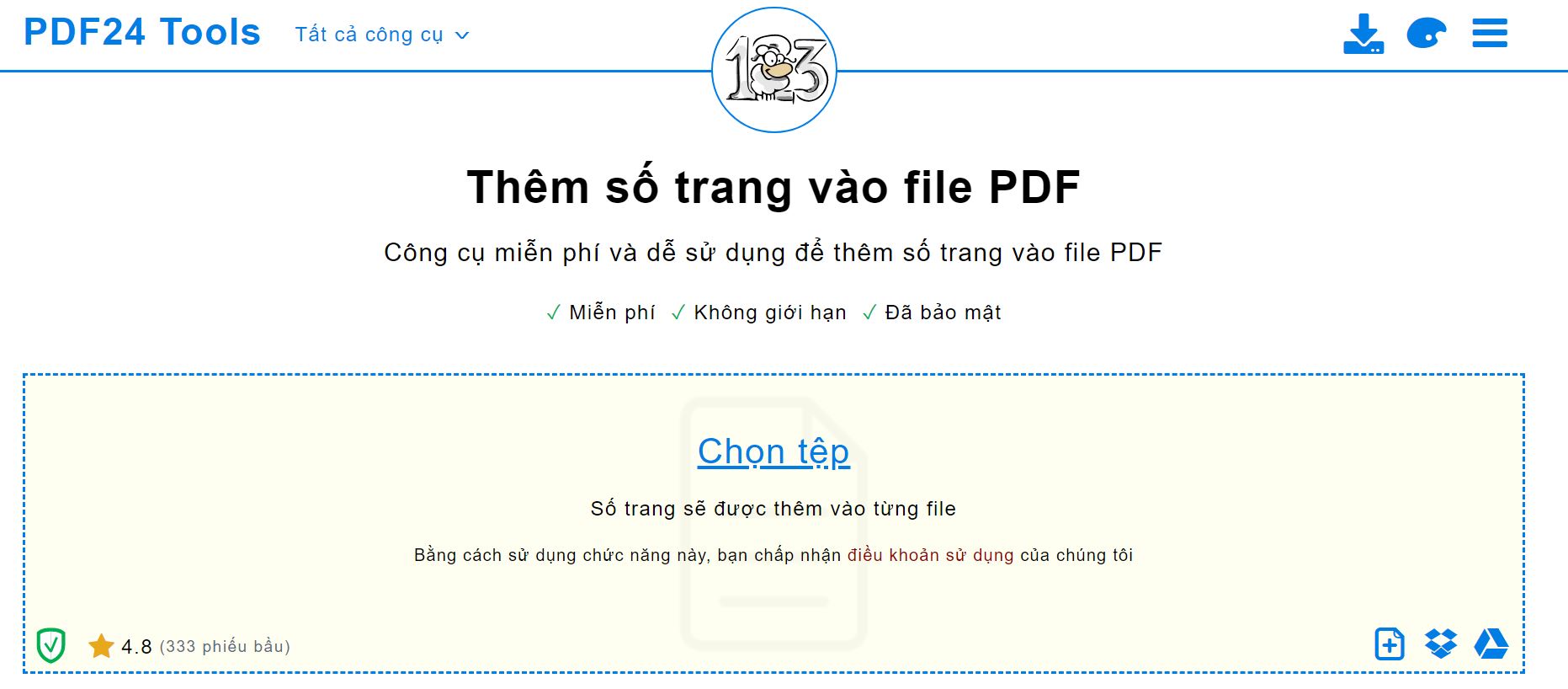 Sử dụng qua công cụ Online