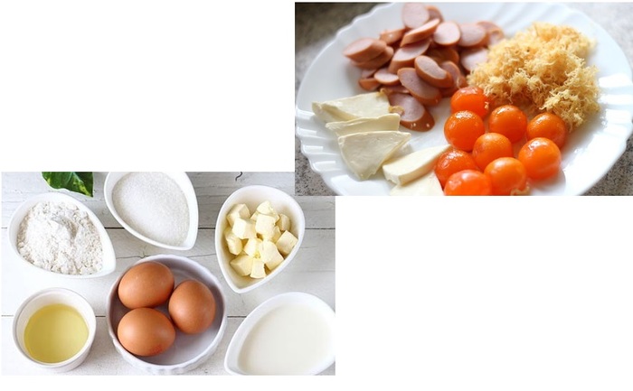 Nguyên liệu cho bánh bông lan trứng muối