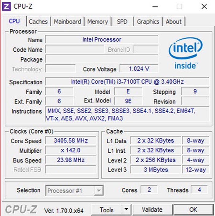 Phần mềm CPU-Z được ứng dụng khá phổ biến trong kiểm tra cấu hình máy tính