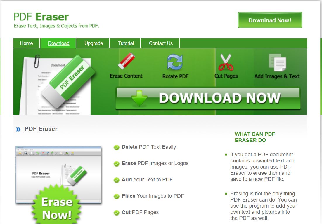 Truy cập vào trang web Pdf Eraser