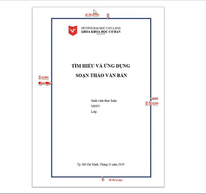 Từ trang giấy vào trang bìa là 3cm đối với tay trái, còn tay phải la 2.5cm, phía trên và dưới cũng 2.5 cm